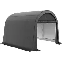 Outsunny Abri de jardin en bâche 3 x 3 m avec protection UV et deux portes roulantes, gris