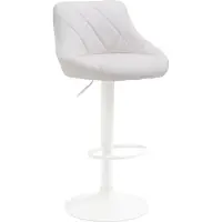 CLP Tabouret de bar Lazio, réglable en hauteur et pivotant à 360°, structure blanche
