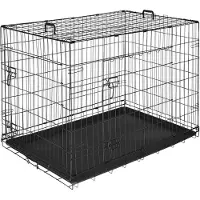TecTake Cage pour chien Luna, pliable, avec 2 portes - 108 x 71 x 76 cm