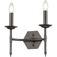 Elstead Lighting Applique murale Elstead Crown E14 double, couleur « Porte en fer »