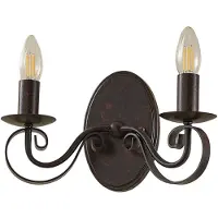 LUCANDE Applique Murale , Caleb, dimmable, Brun / rouille, Couloir, Métal, Rustique