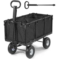 Vevor Chariot de Jardin en Acier Max. 544,3 kg Chariot de Transport de Jardin pour Bois Terre Débris
