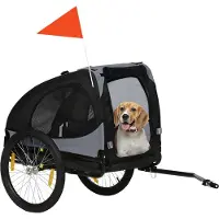 PawHut Remorque pour chiens , remorque pliable pour vélo, remorque pour chiens, noire