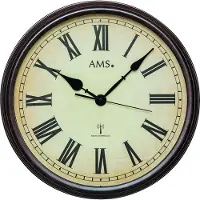 AMS 5977 Horloge murale radio analogique ronde vintage rétro