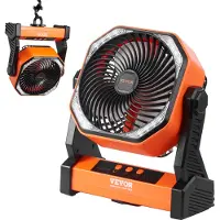 Vevor Ventilateur Portable USB Rechargeable 219 mm avec Lumières LED Petit Ventilateur de Bureau Alimenté par Batterie Silencieux Pivotant Réglable à 4 Vitesses pour Chambre à Coucher
