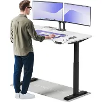 Desktronic HomeOne Bureau électrique réglable en hauteur 140x70cm noir/blanc avec fonction mémoire, technologie anti-collision, ports de chargement USB-A et USB-C