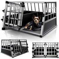 Juskys Boîte de transport pour chiens en aluminium - L/X