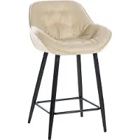 CLP Tabouret de bar Gibson, couleur crème, revêtement en tissu
