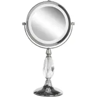 Beliani Miroir cosmétique à Led Ø 18 Cm Argent Maury Lumarko