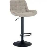 CLP Tabouret de bar Tover, pivotant à 360° et réglable en hauteur, couleur taupe, revêtement en tissu