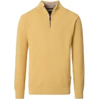 Casamoda Pull-over Demi-Zip Structure Mélanger Jaune