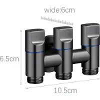 INF Vanne triple sortie - acier inoxydable galvanisé Silver