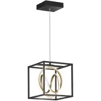 FISCHER&HONSEL GMBH Lampe suspendue noire Gisi avec de l'or