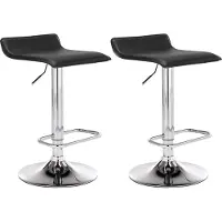 CLP Lot de 2 tabourets de bar Dyn, réglables en hauteur et pivotants, noir