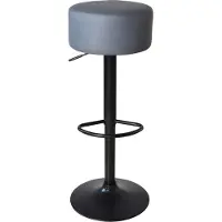 Vdd Tabourets de bar élégants avec assise grise et hauteur réglable - 38x92 cm