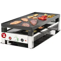Solis Raclette & Pizza Grill - Set à raclette pour 8 personnes - Raclette Gourmet Set - Gril de table avec 4 fonctions différentes