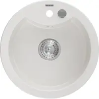 Mexen Diego Evier 1 bac en granit 488 x 480 mm, Blanc - 6512481000-20