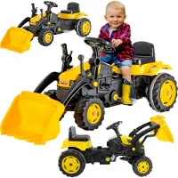 Pilsan Tracteur pour enfants 07315 jaune, pédales pelle, siège réglable, dès 3 ans