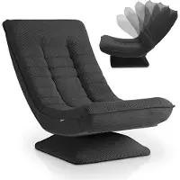 Juskys Fauteuil relax / Recliner Corsica - Velours côtelé - Gris foncé