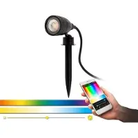 Eglo Projecteur Crosslink NEMA 1-C noir 1X5W L:13cm L:6cm H:24.5cm avec câble+fiche dimmable IP44 avec fonction Connect