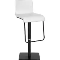 CLP Tabouret de bar Limon similicuir réglable en hauteur et pivotant à 360 degrés,blanc noir