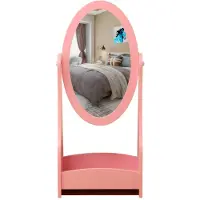 Vdd DMV - Miroir - Miroir sur pied - Miroir maquillage - Miroir sur pied petit - Miroir nursery - Miroir rose - Miroir sur pied rose