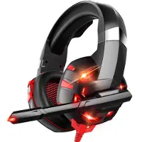 Strex Casque gaming avec micro Rouge - PC + PS4 + PS5 + Xbox One + Xbox Series
