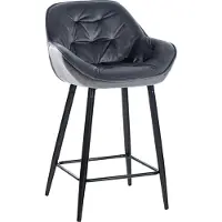 CLP Tabouret Gibson en velours, hauteur d'assise 76 cm | Couleur : gris foncé