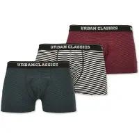 Urban Classics Boxers beige / vert foncé / rouge cerise / noir