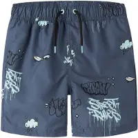 Name it Shorts de bain 'NKMZatoony' marine / bleu clair / gris clair / noir