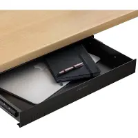 Desktronic Organiseur de tiroir sous le bureau, 41x27x5cm, acier de haute qualité, gain de place extensible Noir