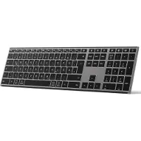 Inateck Clavier sans fil,Fonction IA avec 3 canaux Bluetooth,Layout QWERTZ français,Touches silencieuses, Compatible avec iPadOS Android, Windows,KB06007