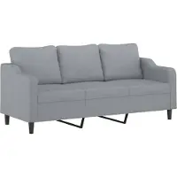 vidaXL Canapé 3 places gris clair 180 cm Tissu
