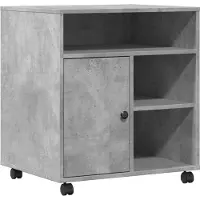 vidaXL Support d'imprimante avec roulettes gris béton 60x50x67 cm