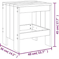 vidaXL Tabouret de jardin 2 pcs. Gris 40x36x45 cm Pin massif