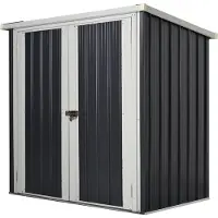 Outsunny Abri de Jardin - cabane de jardin 1,26 m² - cabanon rangement outils 2 Portes verrouillables - dim. 147L x 86l x 134H cm - tôle d'acier Noir Blanc