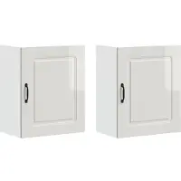vidaXL Armoires suspendues de cuisine, lot de 2, Kalmar, blanc brillant, aggloméré