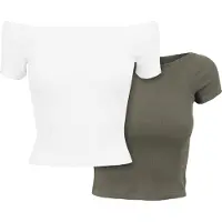 Urban Classics T-shirt kaki / blanc