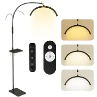 Puluomis Lampadaire LED Beauty, lampe réglable en hauteur avec télécommande, 3 températures de couleur et variateur continu, col de cygne à 320° pour extension des cils