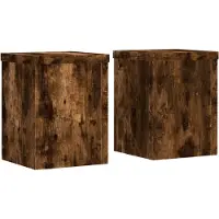 vidaXL Support pour plantes 2 pcs. Chêne fumé 15x15x20 cm Bois composite