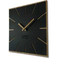 FLEXISTYLE Grande horloge murale moderne carrée en bois Exact ECO, silencieuse, salon, chambre à coucher, fabriquée en UE (noire, 40 cm)