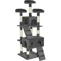 TecTake Arbre à chat MOGLI 170 cm - gris