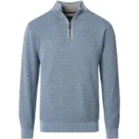Casamoda Pull-over Demi-Zip Structure Mélanger Bleu