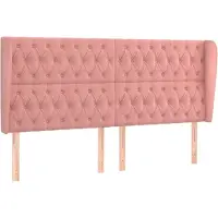 vidaXL Tête de lit avec oreilles rose 183x23x118/128 cm velours