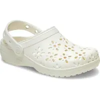 Crocs Uni, modèle Classic Floral Cut Out Clog, sandales-sabots, couleur Chalk, taille 32/33 (Europe)