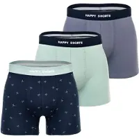 Happy Shorts Boxers bleu marine / bleu clair / gris foncé