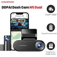 DDPai N5 Dual Gps Wifi 4K Video Recorder + Rear Camera