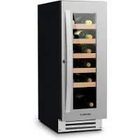 Klarstein Cave a Vin Encastrable, Caves à Vin de 50L avec une Porte en Verre, Cave a Vins à Zone Unique, Bar Intérieur/Extérieur, Frigo Vin, Cave a Vin de Vieillissement, Cave à Vin 20 Bouteilles