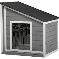 PawHut Niche pour chien , en bois de sapin, niche pour chien, niche pour petits animaux avec toit en bitume, pour l'extérieur
