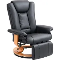 HOMCOM Fauteuil relax pivotant avec fonction d'inclinaison et repose-pieds, noir